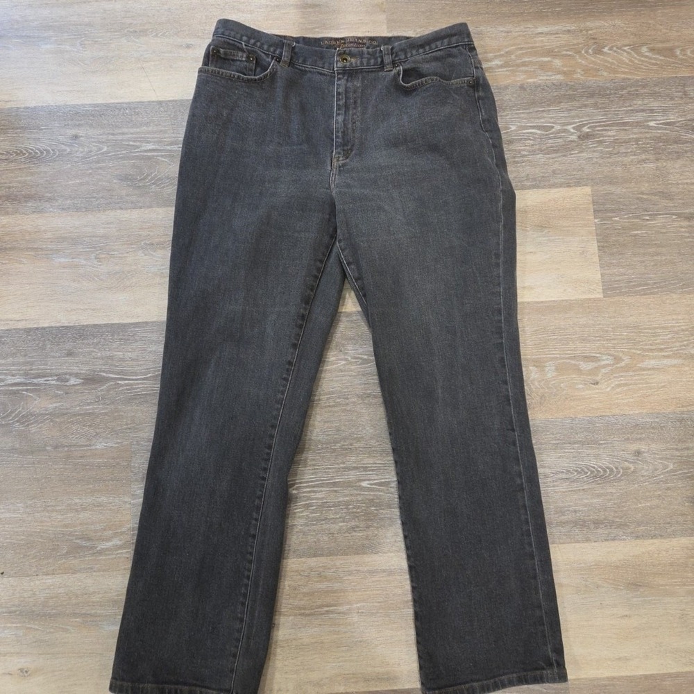 Lauren Jeans Co Straight Leg Jeans‎ Womens 12 Black Stretch Denim Pants